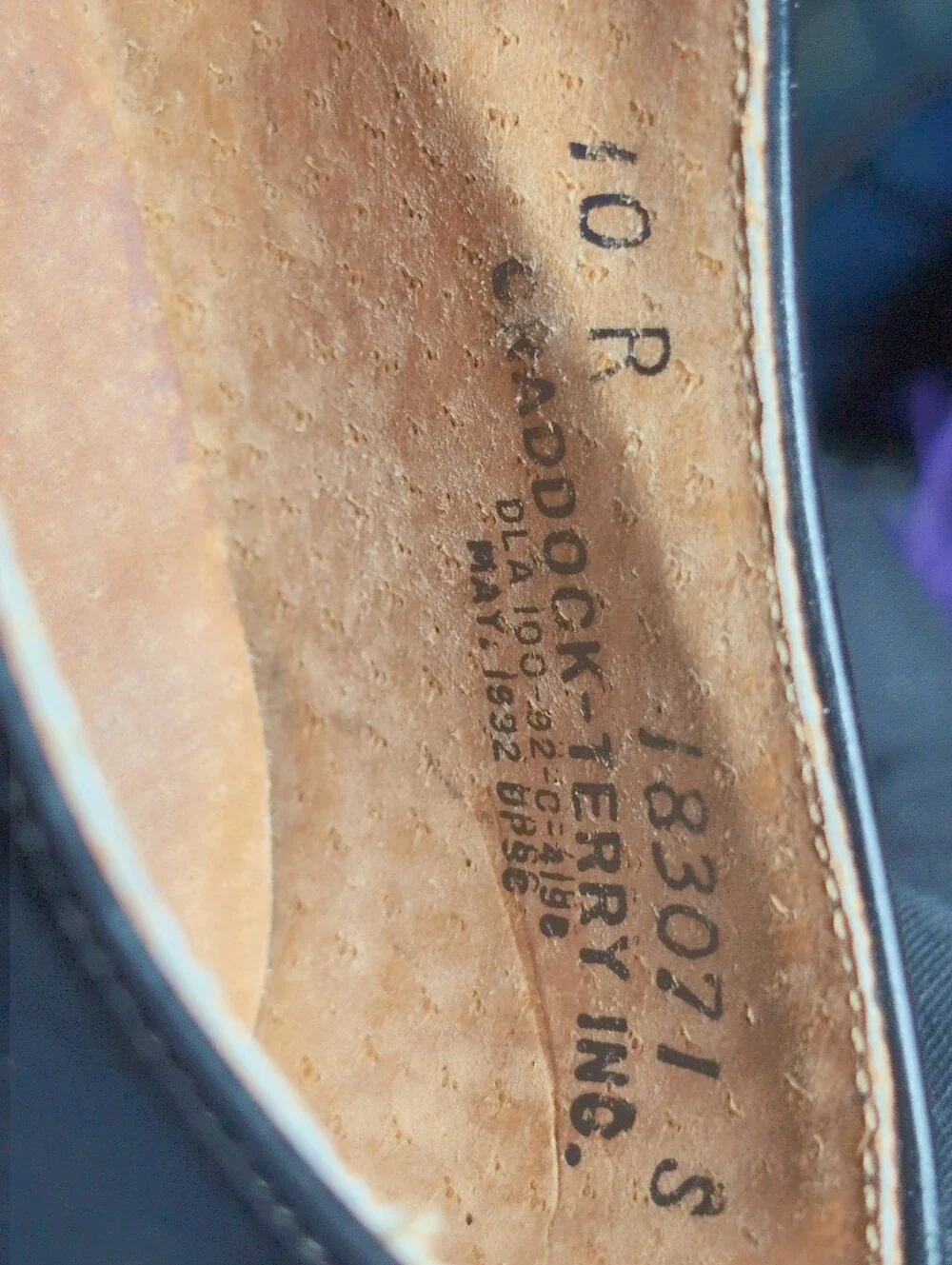 Vintage 1992 US Military Dress Shoes - Craddock-Terry Black Oxfords - Size 10R